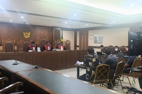Sidang permohonan peninjauan kembali (PK) kasus Jessica Wongso tetap berlangsung tanpa kehadiran pemohon di Pengadilan Negeri (PN) Jakarta Pusat, Senin (18/11/2024). Foto: Agatha Olivia Victoria/Antara