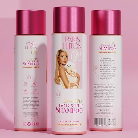 Rangkaian produk skin care hewan peliharaan milik brand Paris Hilton Pet. Foto: Amazon