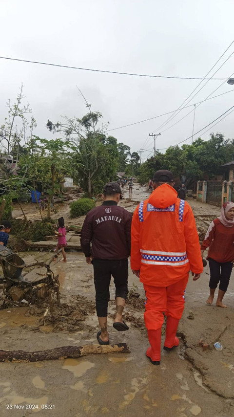 Kondisi pasca banjir bandang di Kab Tapanuli Selatan Provinsi Sumut, Sabtu (23/11/2024).  Foto: Dok. BPBD Kab Tapanuli Selatan