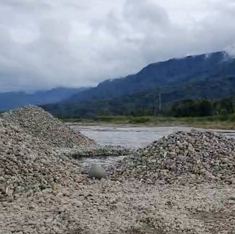 Tambang Galian C di Solok Selatan, yang mendasari kasus polisi tembak mati polisi. Dok: Polda Sumbar