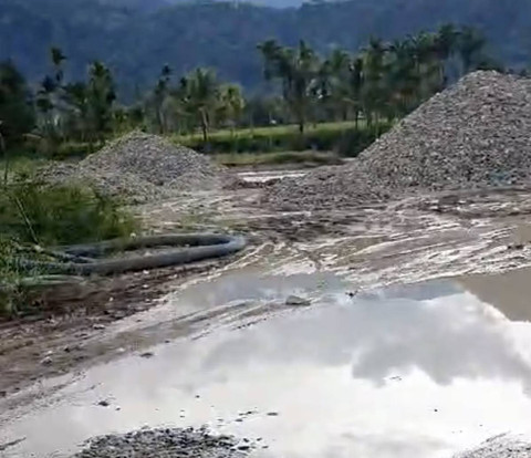 Tambang Galian C di Solok Selatan, yang mendasari kasus polisi tembak mati polisi. Dok: Polda Sumbar