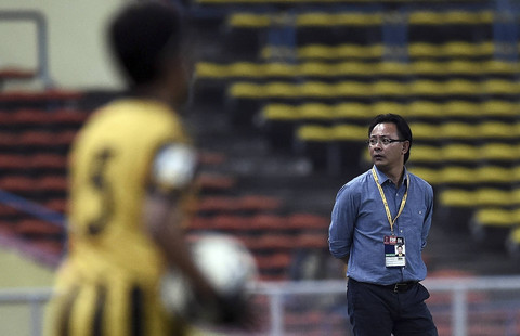 Pelatih sepak bola Malaysia, Ong Kim Swee. Foto: MANAN VATSYAYANA/AFP