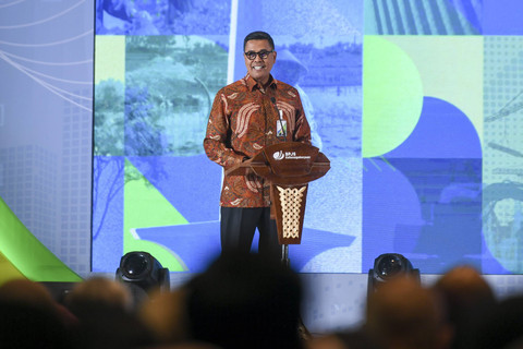 Direktur Utama BPJS Ketenagakerjaan Anggoro Eko Cahyo yang diangkat menjadi Dirut Bank Syariah Indonesia (BSI) pada Jumat (16/5/2025). Foto: Hafidz Mubarak A/Antara Foto