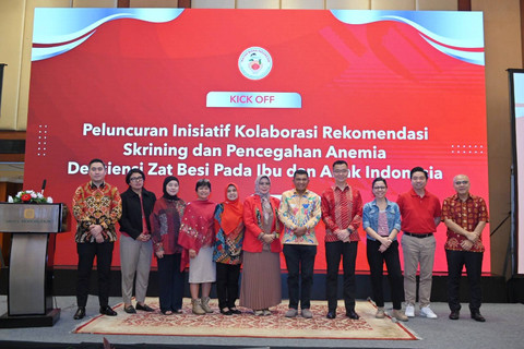 Peluncuran Inisiatif Kolaborasi Rekomendasi Skrining dan Pencegahan Anemia Defisiensi Besi pada Ibu dan Anak di Hotel Borobudur, Jakarta, Selasa (26/11/2024). Foto: Ikatan Bidan Indonesia