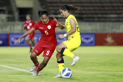Gea Yumanda dalam pertandingan Timnas Wanita Indonesia melawan Timnas Wanita Malaysia di ASEAN Women's Cup 2024.  Foto: Dok. Lao Football Federation