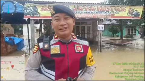TPS di Deli Serdang terendam banjir, Rabu (27/11/2024). Foto: Dok. Polda Sumut