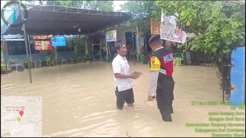 TPS di Deli Serdang terendam banjir, Rabu (27/11/2024). Foto: Dok. Polda Sumut