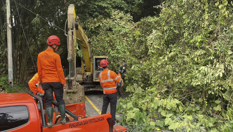 Proses evakuasi korban longsor di Desa Sembahe, Kec. Sibolangit, Kab. Deli Serdang, Sumut. Foto: Dok. Basarnas Medan