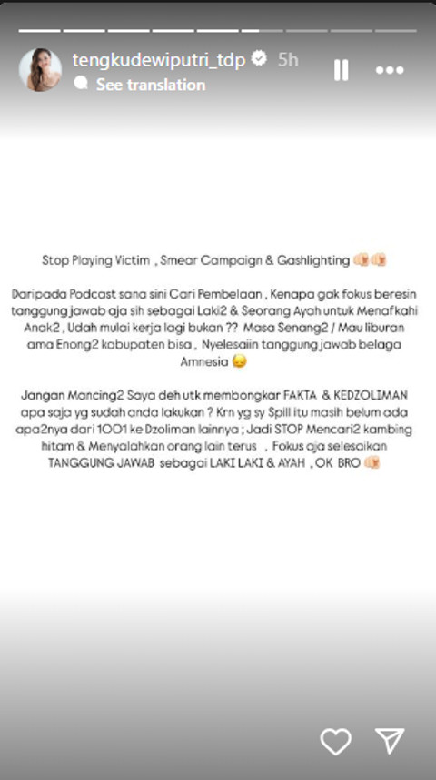 IG Story Tengku Dewi