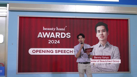 Co-Founder Beautyhaul Group, Benny Yahya, di Beautyhaul Awards 2024 di Kota Kasablanka, Jakarta Selatan, Rabu (27/11/2024). Foto: Beautyhaul