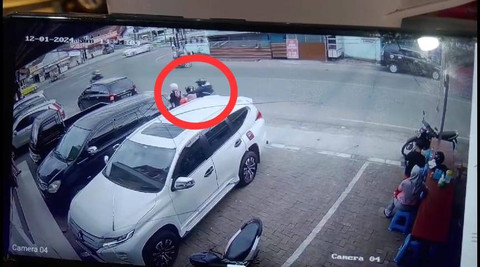 Pelaku jambret di samping Holland Bakery, Desa Hajimena, Natar, Lampung Selatan. | Foto:Dok Istimewa