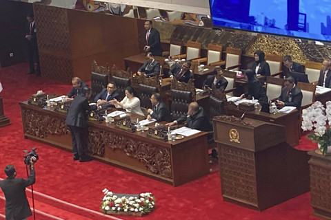 Suasana rapat paripurna yang ke-9 masa persidangan pertama 2024-2025, di ruang rapat paripurna DPR RI, Jakarta Pusat, Kamis (5/12/2024). Foto: Alya Zahra/Kumparan