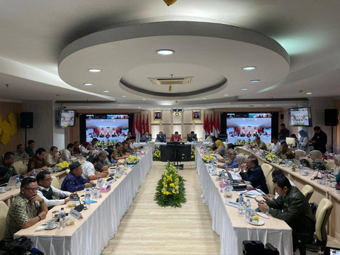 Badan Pangan Nasional (Bapanas) dalam Rapat Koordinasi Pengamanan HBKN Natal 2024 dan Tahun Baru 2025, pada Kamis (5/12). Foto: Ghifari/Kumparan