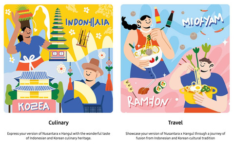 Galaxy Wrap Nusantara x Hangul bertema Culinary dan Travel untuk Galaxy Z Fold6 dan Flip6. Foto: Samsung