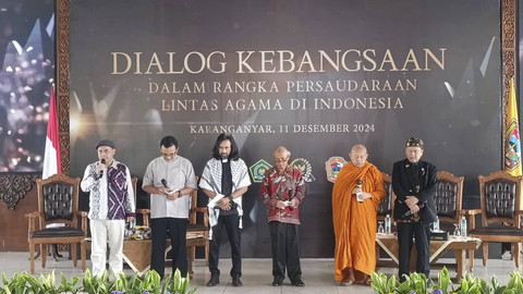 BNPT menyelenggarakan kegiatan dialog kebangsaan lintas agama yang berlangsung di Rumah Dinas Bupati Karanganyar, Kabupaten Karanganyar, Jawa Tengah, Rabu (11/12/2024).  Foto: Thomas Bosco/kumparan
