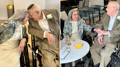 Pasangan lansia, Bernie Littman dan Marjorie Fitermann menikah di usia 100 dan 102 tahun. Foto: Guinness World Record