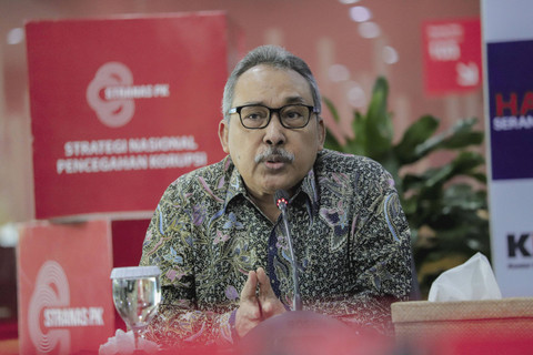 Mantan Dewan Pengawas KPK Syamsuddin Haris di Gedung Pusat Edukasi Antikorupsi, Jakarta, Rabu (12/12/2024). Foto: Jamal Ramadhan/kumparan