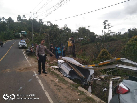 Kecelakaan di Jalan lintas Liwa Sekincau, Pekon Giham Sukamaju, Sekincau, Lampung Barat. | Foto: Dok Satlantas Polres Lampung Barat