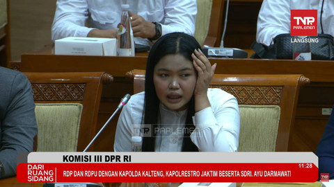 Ayu Darmawati menghadiri Rapat dengar pendapat (RDP) dengan Komisi III DPR RI di Kompleks Senayan, Jakarta, Selasa (17/12/2024). Foto: Youtube/ TV Parlemen