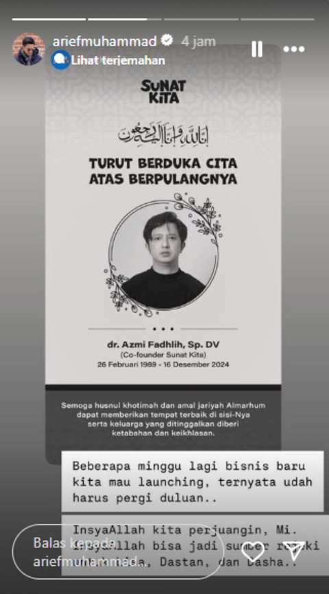 IG Story Arief Muhammad