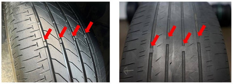 Ketinggian kembangan ban yang aman dapat dilihat menggunakan Tread Wear Indicator (TWI). Foto: Bridgestone