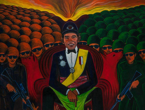 Lukisan Yos Suprapto yang sedianya dipamerkan di Galeri Nasional. Foto: Dok. Istimewa