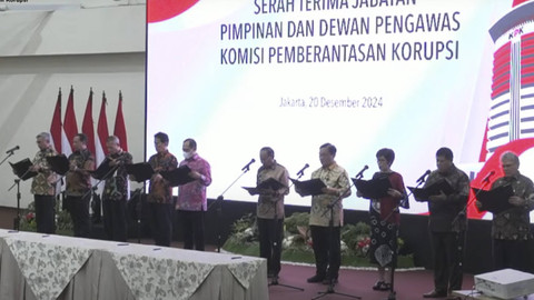 Serah Terima Jabatan Pimpinan dan Dewas KPK. Foto: Youtube/KPK RI