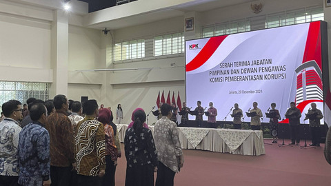 Serah terima jabatan pimpinan dan Dewan Pengawas KPK 2024-2029 di Gedung Merah Putih KPK, Jakarta, Jumat (20/12/2024). Foto: Fadhil Pramudya/kumparan