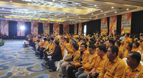 Suasana saat HUT ke-18 Partai Hanura di Hotel Mercure Ancol, Jakut, Sabtu (21/12/2024). Foto: Thomas Bosco/kumparan