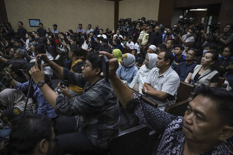 Suasana sidang pembacaan vonis terdakwa kasus dugaan korupsi Harvey Moeis di Pengadilan Tipikor, Jakarta, Senin (23/12/2024). Foto: Iqbal Firdaus/kumparan