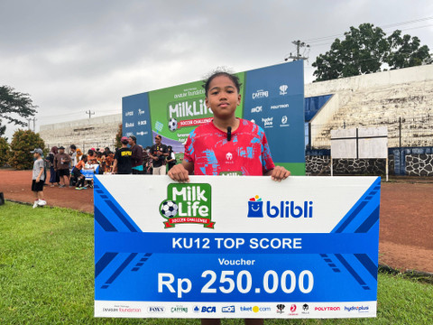 Avara Kayana Irawan, peraih top scorer U-12 MIlkLife Soccer Challenge Semarang Series 2 2024. Foto: Aji Nugrahanto/kumparan