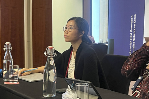 Kandidat PhD dari Harvard University, Gangsim Eom, dalam lokakarya Indonesia-Korea Journalist Network (IKJN) yang digelar oleh FPCI dan Korea Foundation di Jakarta. Foto: Tiara Hasna/kumparan
