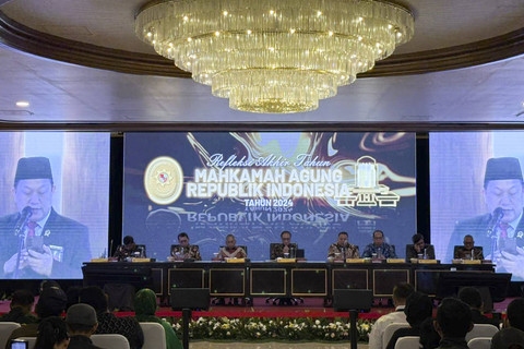 Refleksi Akhir Tahun MA di gedung Mahkamah Agung, Jakarta pada Jumat (27/12/2024). Foto: Abid Raihan/kumparan
