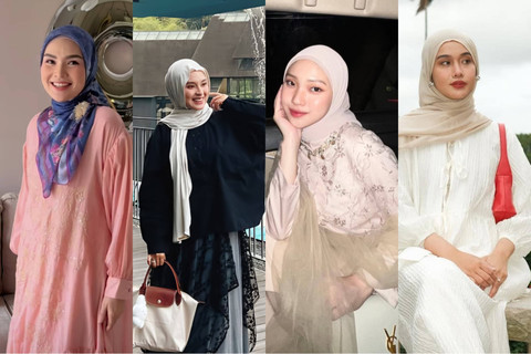 Tren hijab tahun 2024. Foto: Instagram @riamiranda, @biancakartika, @juliaprt17, @anaoctarina