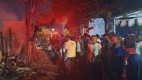 Kebakaran di Cilincing akibat Kembang Api. Foto: Dok. Damkar Jakarta Utara