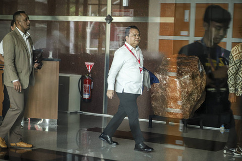 Mantan Direktur Jenderal (Dirjen) Imigrasi, Ronny Franky Sompie tiba di kantor Komisi Pemberantasan Korupsi (KPK), Jakarta, Jumat (3/1/2025). Foto: Iqbal Firdaus/kumparan