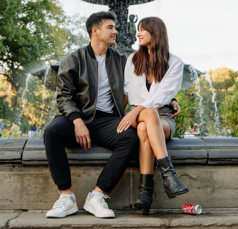 Aurelie Moeremans dan suaminya. Foto: Instagram/@aurelie