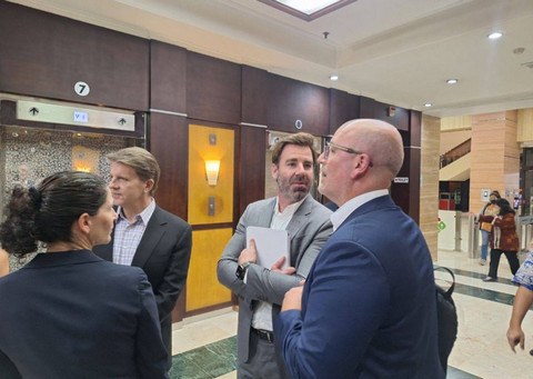 Vice President of Global Policy Apple, Nick Amman terpantau sudah hadir di Kantor Kementerian Perindustrian (Kemenperin), Jakarta Selatan pada Selasa (7/1). Argya D. Maheswara/kumparan.