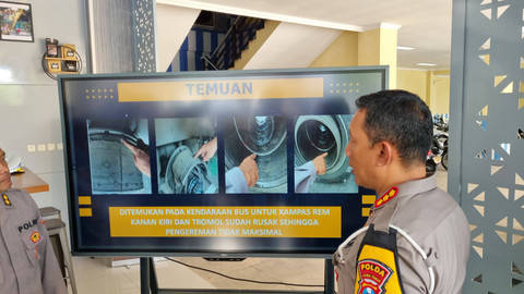Kondisi rem Bus Pariwisata Sakhindra Trans yang menabrak 12 kendaraan di Kota Batu, Jumat (10/1/2025). Foto: Farusma Okta Verdian/kumparan