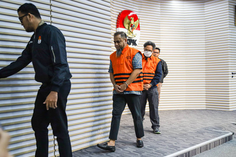 Konferensi pers KPK tentang dugaan tindak pidana korupsi pengadaan barang dan jasa di lingkungan PT Telkom Group, Jumat (10/1/2025). Foto: Iqbal Firdaus/kumparan