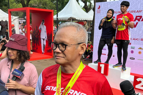 Politikus PDIP Aria Bima usai menghadiri Soekarno Run di Kawasan GBK, Jakarta Pusat, Minggu (12/1/2025). Foto: Alya Zahra/kumparan