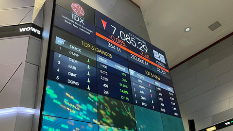 Pencatatan saham perdana PT Bangun Kosambi Sukses Tbk (CBDK), PT Delta Giri Wacana Tbk (DGWG), dan PT Brigit Biofarmaka Teknologi Tbk (OBAT) di Bursa Efek Indonesia (BEI), Senin (13/1/2025). Foto: Fariza Rizky Ananda/kumparan