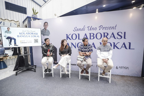 Sandiaga Uno hadiri  peluncurkan Kolaborasi Bangga Lokal bersama Brand Ultimate U, Fatih, Prabu, dan Astiga di Kebayoran Baru, Jakarta, pada Sabtu (18/1/2025). Foto: Dok. Istimewa