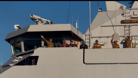 Satuan Tugas (Satgas) Maritime Task Force (MTF) TNI Konga XXVIII-O/UNIFIL, KRI Diponegoro (DPN)-365 kembali ke Tanah Air. Foto: Dispenal