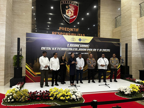 Launching Desk Ketenagakerjaan Polri, Senin (20/1/2025). Foto: Rayyan Farhansyah/kumparan