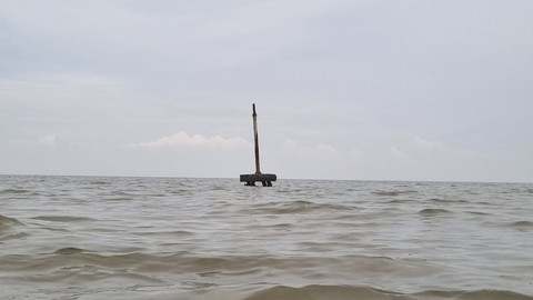 Lokasi HGB di perairan Desa Segoro Tambak, Kecamatan Sedati, Kabupaten Sidoarjo, Rabu (22/1/2025). Foto: Farusma Okta Verdian/kumparan