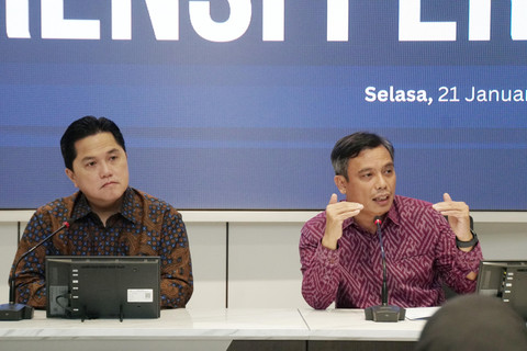 Menteri BUMN Erick Thohir (kiri) dan Direktur Utama BTN Nixon LP Napitupulu (kanan). Foto: BTN.