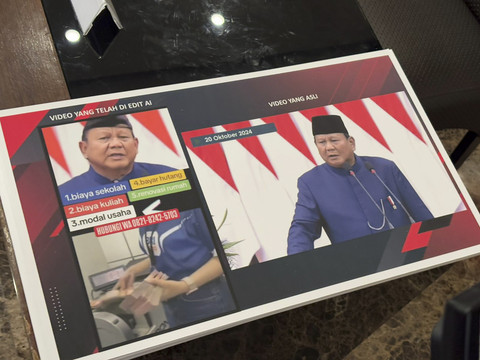 Barang bukti ditunjukkan pada konferensi pers pengungkapan penipuan dengan deepfake AI yang mengatasnamakan pejabat negara oleh Dittipidsiber Bareskrim Polri pada Kamis (23/1/2025). Foto: Abid Raihan/kumparan