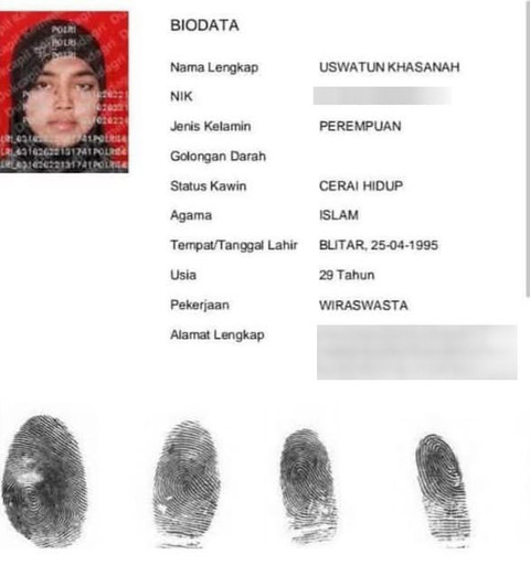 Uswatun Khasanah, korban mutilasi dalam kasus mayat dalam koper merah di Ngawi. Foto: Dok. Istimewa