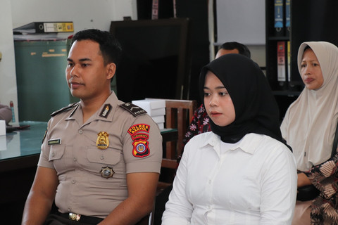 Bripda Hanan Nur Alim dan calon istrinya MM Amara Tiara Devi. .Dok Polres Bantul